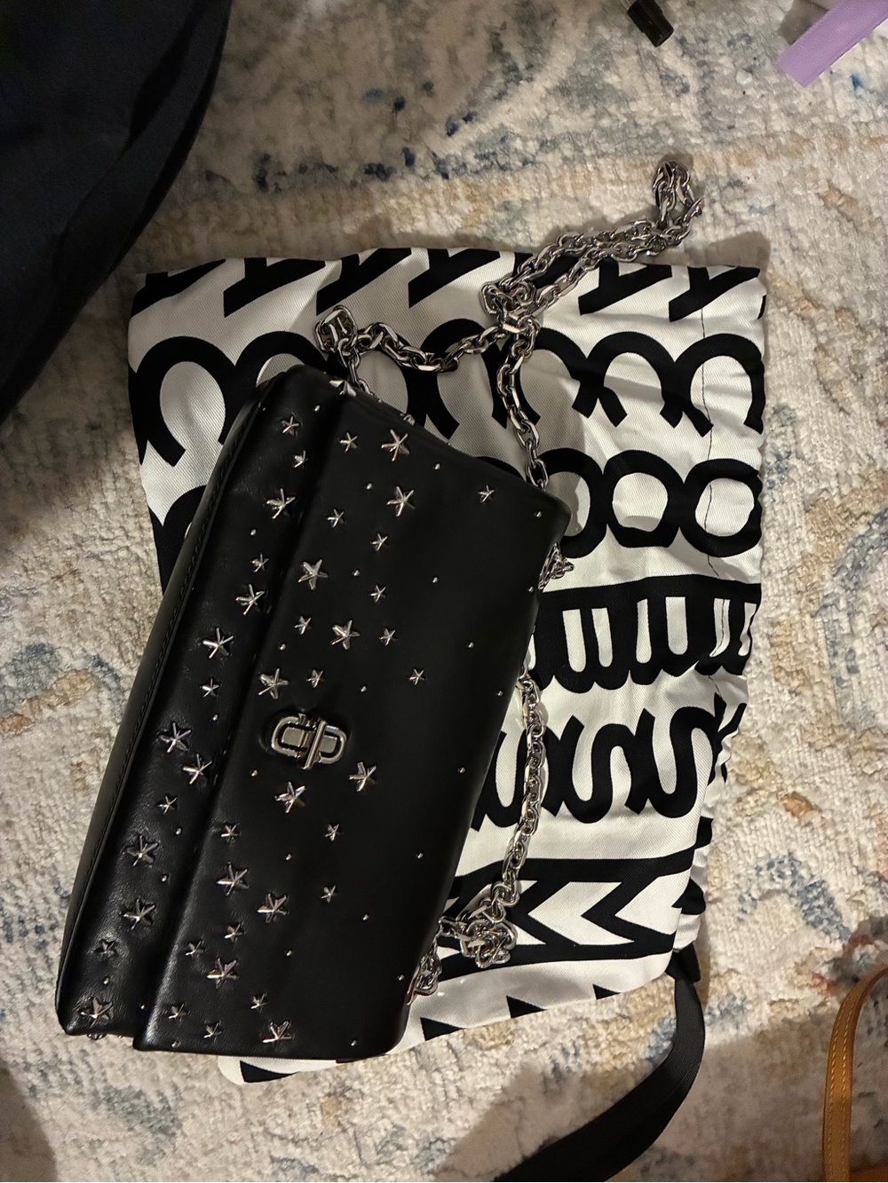 Marc jacobs Black Star-Studded Chain Shoulder Bag